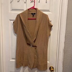 Chaps‎ Womens XL Equestrian Cardigan Sweater Linen Blend Buckle Closure